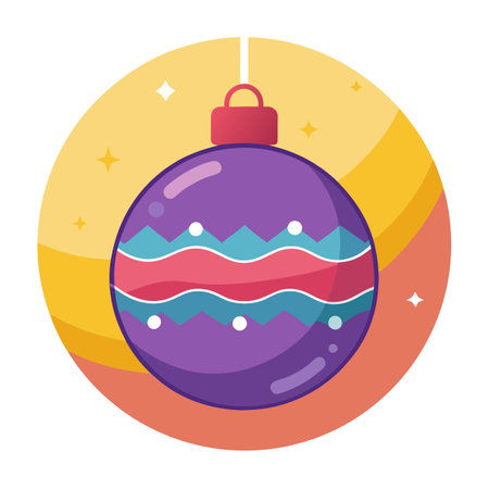 A Christmas bauble with lights and blurred background. . AI generated. Vector iconのイラスト素材
