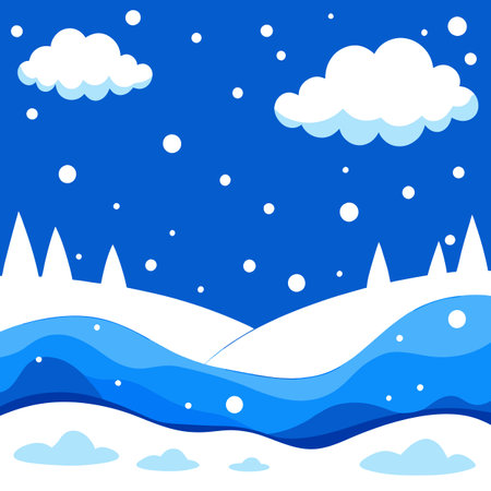 Beautiful background image of small snowdrifts. falling snow and snowflakes in white and blue tones. AI generated. Vector iconのイラスト素材
