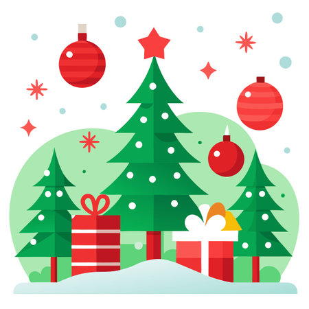Decorative christmas background - stock picture backdrop. AI generated. Vector iconのイラスト素材