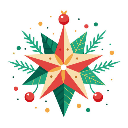Decorative Christmas star. Merry christmas and happy new year concept.. AI generated. Vector iconのイラスト素材
