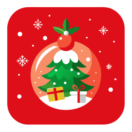 Fabulous Merry Christmas red empty background. Illustration. AI generated. Vector iconのイラスト素材