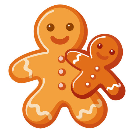 Gingerbread cookies. isolated object. transparent background. AI generated. Vector iconのイラスト素材