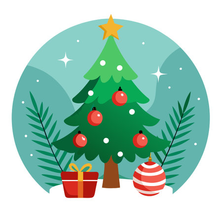 Merry Christmas background. Fir tree brunch background. . AI generated. Vector iconのイラスト素材