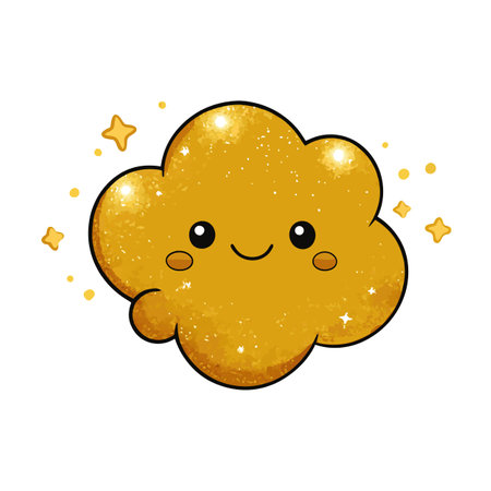Golden glitter particles flying with beautiful bokeh effect blur magic background. AI generated. Vector iconのイラスト素材
