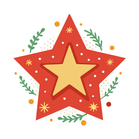 Star with copy space invitation backdrop. christmas greeting background. AI generated. Vector iconのイラスト素材