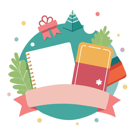 Soft christmas background for album design. notebooks banners AI generated. Vector iconのイラスト素材