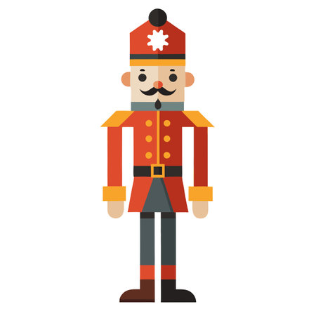 Watercolor nutcracker figurine soldier christmas decoration. AI generated. Vector iconのイラスト素材