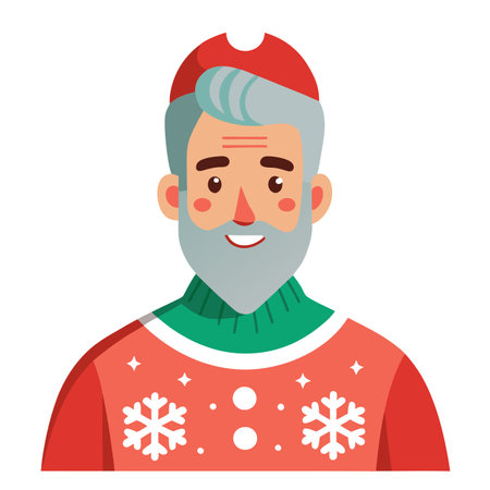 Tasteful christmas cupcake with white frosting snowman on frosting snow wearing a berry hat. AI generated. Vector iconのイラスト素材