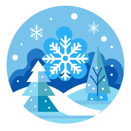 Winter background with snowflakes. Christmas and New Year concept. Geneative ai.. AI generated. Vector iconのイラスト素材