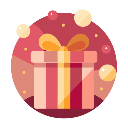 Holiday Bokeh Lights with Golden and Pink Hues | christmas gift box video. AI generated. Vector iconのイラスト素材