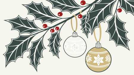 A christmas wreath with gold and silver ornaments. Christmas wreath clipart.. AI generated. Vector iconのイラスト素材