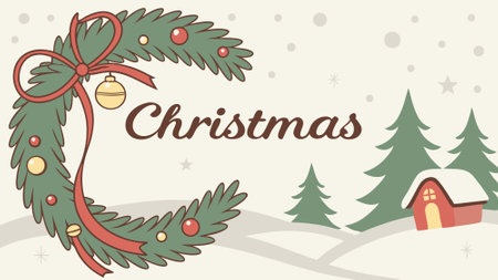 Beautiful christmas decoration with free space for text. AI generated. Vector iconのイラスト素材