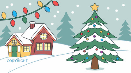 Beautiful Christmas decorations. copyright. christmas background. . AI generated. Vector iconのイラスト素材
