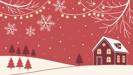Christmas background red with copy space. xmas celebration background. AI generated. Vector iconのイラスト素材