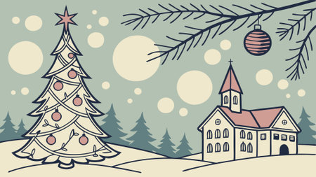 Christmas decoration on bokeh background. New Year concept. Copy space. . AI generated. Vector iconのイラスト素材