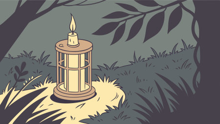 Burning candle in the dark. Watercolor illustration. technology.. AI generated. Vector iconのイラスト素材