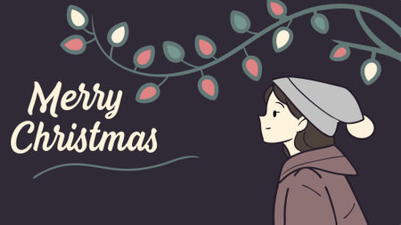 Christmas time. String of glowing christmas lights. Merry Christmas. Digital art image.. AI generated. Vector iconのイラスト素材