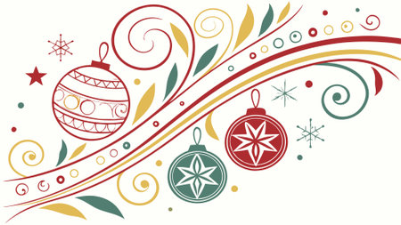 Colorful abstract christmas decoration wallpaper background. AI generated. Vector iconのイラスト素材