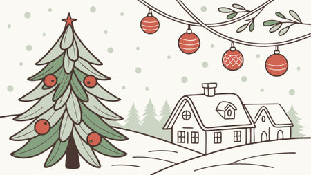 Decorative christmas background in portrait mode - stock picture backdrop. AI generated. Vector iconのイラスト素材