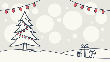 Minimalist Christmas background with bokeh 3d render.. AI generated. Vector iconのイラスト素材