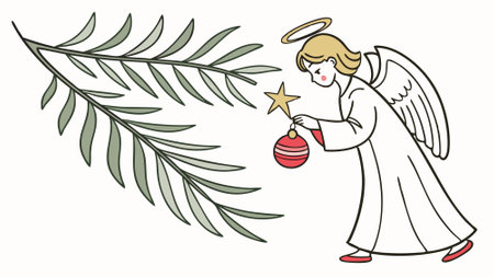 Watercolor christmas angel on a transparent background. christmas illustration. . AI generated. Vector iconのイラスト素材