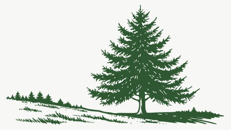 Undecorated Christmas tree isolated in transparent white background. AI generated. Vector iconのイラスト素材