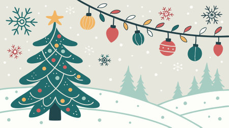 Christmas decorative festive background with copy space in the center.. AI generated. Vector iconのイラスト素材