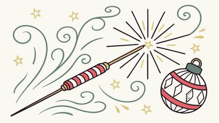 Christmas and new year festive glittering sparkler with copy space for text.. AI generated. Vector...