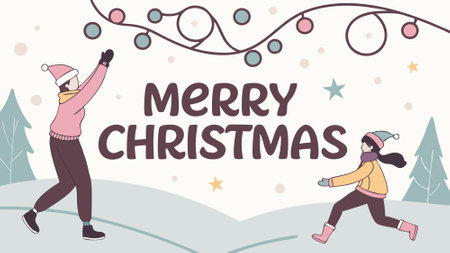 Merry Christmas animation text for social media template. motion graphic animation. AI generated. Vector iconのイラスト素材