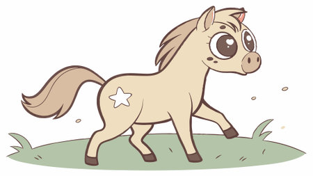 Arabian Horse oppressed goes forest Vegetables vector. AI generated. Vector iconのイラスト素材