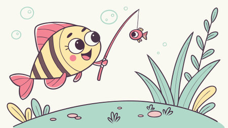 Archerfish fish disgraced cries garden Bicycle vector. AI generated. Vector iconのイラスト素材