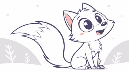 Arctic Fox incapable rests school hat vector. AI generated. Vector iconのイラスト素材