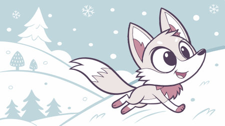 Arctic Wolf worried reading street table vector. AI generated. Vector iconのイラスト素材