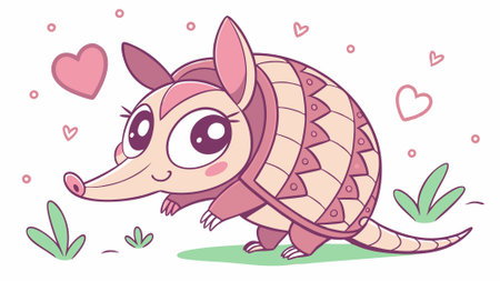 Armadillo Lizard scary jumps street Snow vector. AI generated. Vector iconのイラスト素材