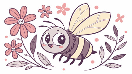 Ashy Mining Bee satisfied knocks hospital Snow vector. AI generated. Vector iconのイラスト素材