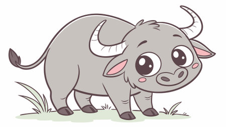 Asian Water Buffalo deceived jumps room Bicycle vector. AI generated. Vector icon