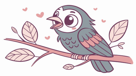 Asian Koel bird powerful dancing jungle notebook vector. AI generated. Vector iconのイラスト素材