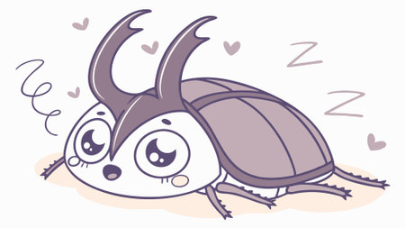 Atlas Beetle bug helpless stands room hat vector. AI generated. Vector icon