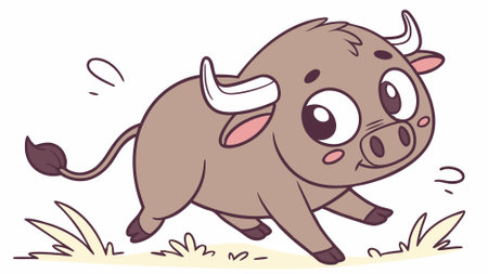 Aurochs bull kind stands school chair vector. AI generated. Vector iconのイラスト素材