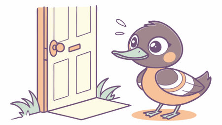 Australian Shelduck bird sublime rests bank Phone vector. AI generated. Vector iconのイラスト素材