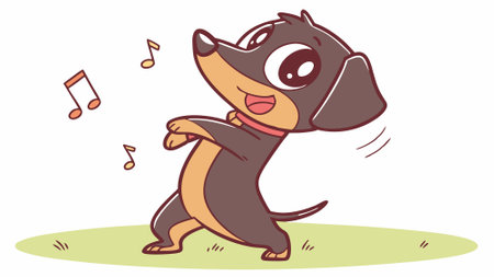 Austrian Pinscher dog frisky stands jungle Flower vector. AI generated. Vector iconのイラスト素材