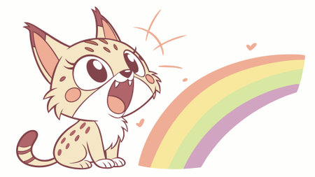 Balkan Lynx shy passionate rests police vector. AI generated. Vector iconのイラスト素材