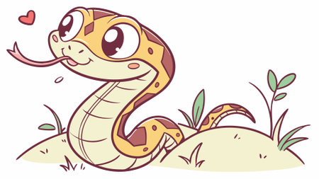 Ball Python timid jumps house vector. AI generated. Vector icon