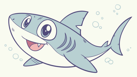 Bamboo Shark disgusting reading room vector. AI generated. Vector iconのイラスト素材
