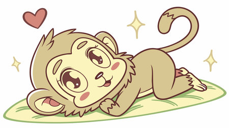 Barbary Macaque monkey nervous stay office vector. AI generated. Vector iconのイラスト素材