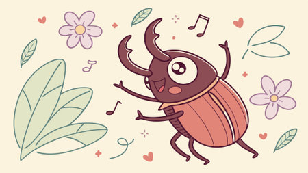 Bark Beetle bug upset stands police vector. AI generated. Vector icon