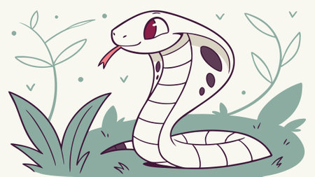Bamboo Viper dumbfounded runs sea vector. AI generated. Vector icon