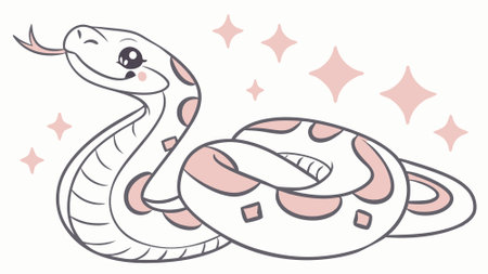 Axanthic Ball Python inspired smiles jungle Berries vector. AI generated. Vector iconのイラスト素材