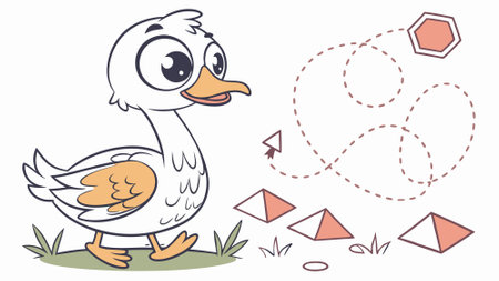 Barnyard Goose joyful runs police vector. AI generated. Vector iconのイラスト素材