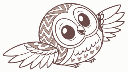 Barred Owl timid sits sea vector. AI generated. Vector iconのイラスト素材